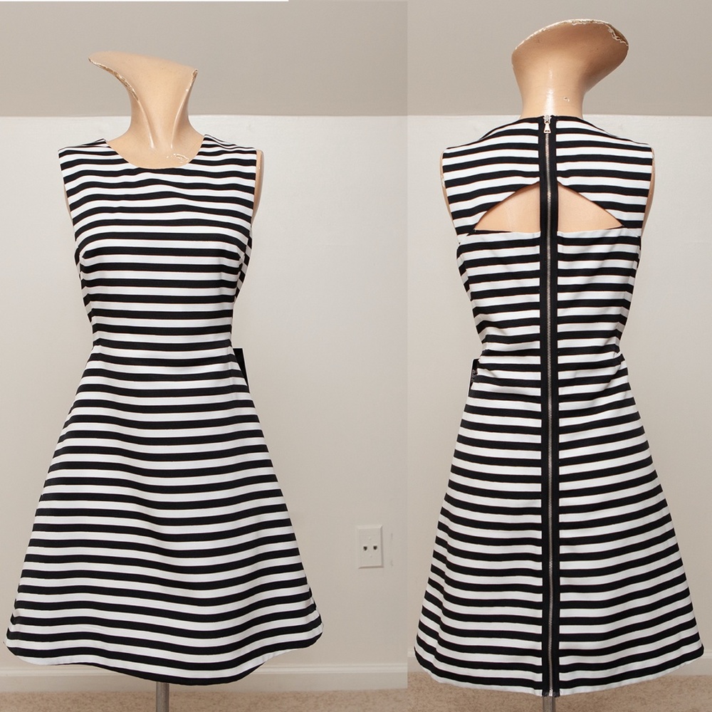 EXPRESS Black and White Cutout Dress, Sz10